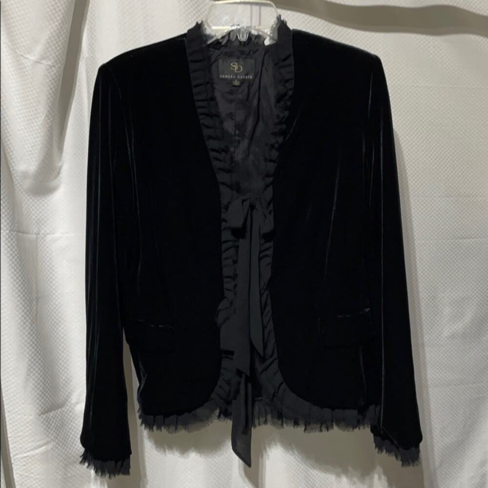 Sandra Darren 10 velvet jacket bow ties worn once